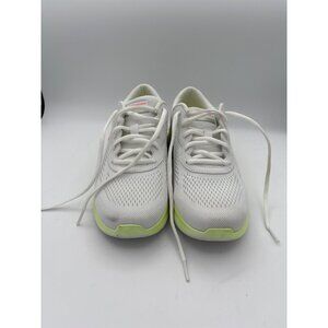 Skechers Womens Air-Cooled Memory Foam Athletic Shoes Size 7.5 White & Neon
